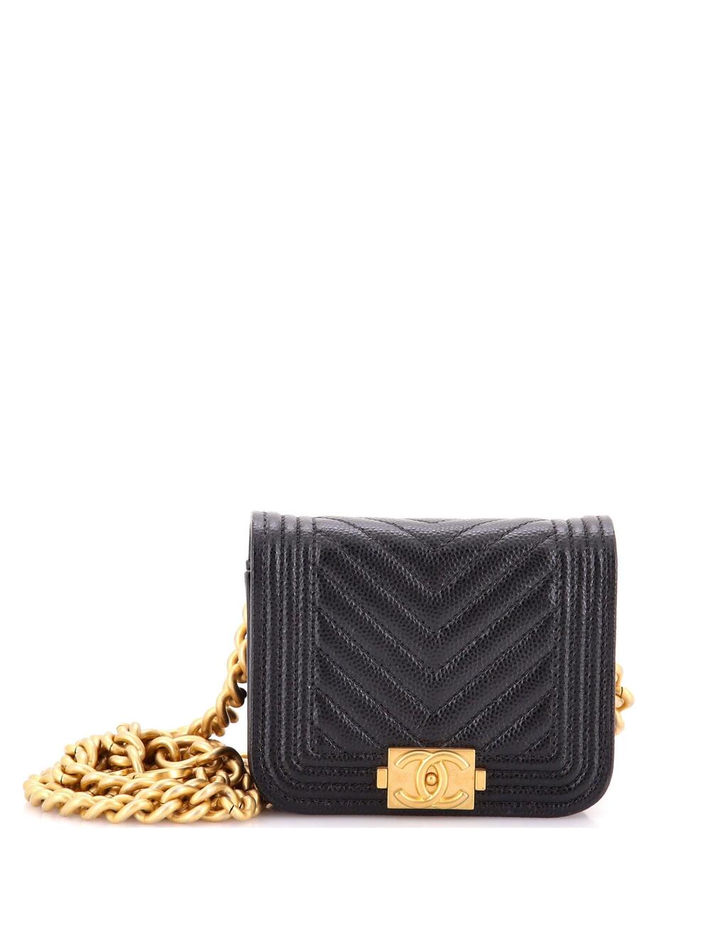 Chanel Boy Flap Chain Belt Bag Chevron #335228C18B